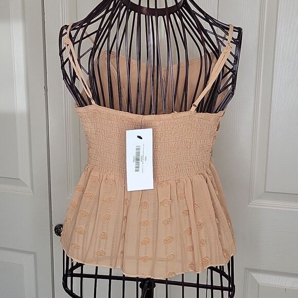 STILE Per Lei Dot Stitched Baby Doll Tank in Ginger Size Small NWT - Picture 4 of 9